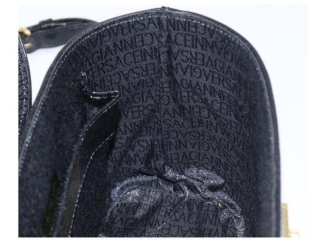 Borsa a mano VERSACE in pelle 2way Nero Oro Auth BA15107A D'oro - vista 21