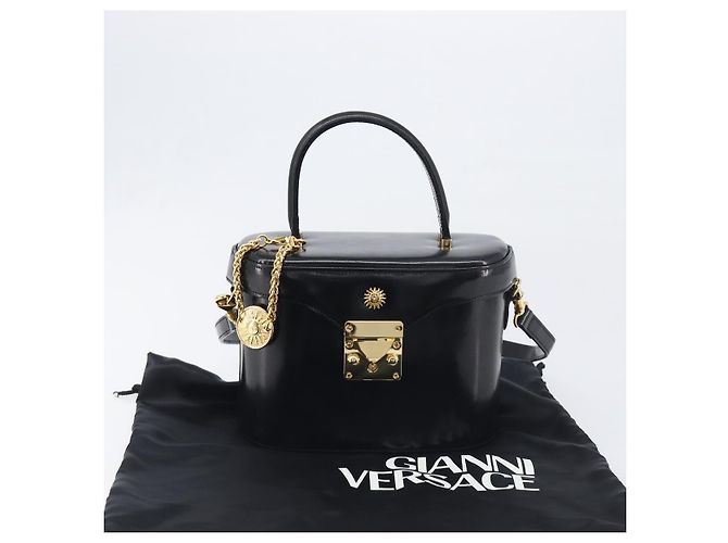 Borsa a mano VERSACE in pelle 2way Nero Oro Auth BA15107A D'oro - vista 25