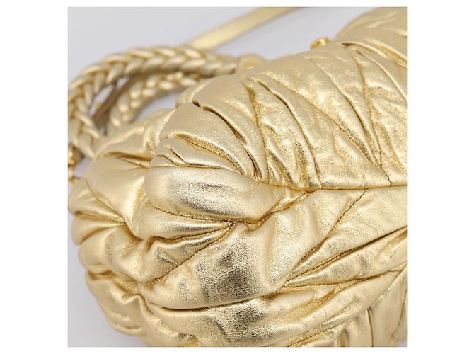 Borsa a mano Miu Miu Matelassé in pelle 2way Gold Auth yk20737SAM D'oro - vista 17