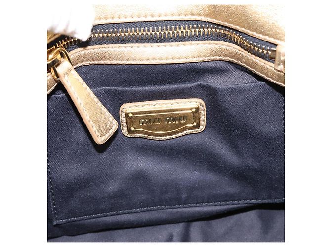 Borsa a mano Miu Miu Matelassé in pelle 2way Gold Auth yk20737SAM D'oro - vista 20