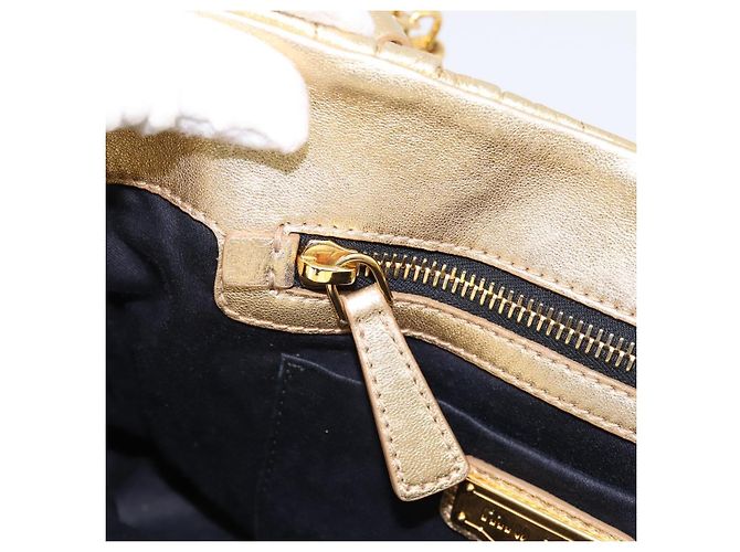 Borsa a mano Miu Miu Matelassé in pelle 2way Gold Auth yk20737SAM D'oro - vista 23