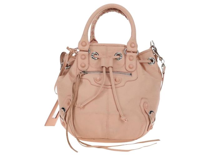 Borsa BALENCIAGA Classic Mini Pompon in pelle 2way Rosa 246438 Auth 197200V - vista 13
