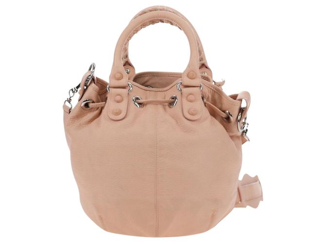 Borsa BALENCIAGA Classic Mini Pompon in pelle 2way Rosa 246438 Auth 197200V - vista 2