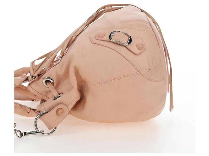 Borsa BALENCIAGA Classic Mini Pompon in pelle 2way Rosa 246438 Auth 197200V - vista 3
