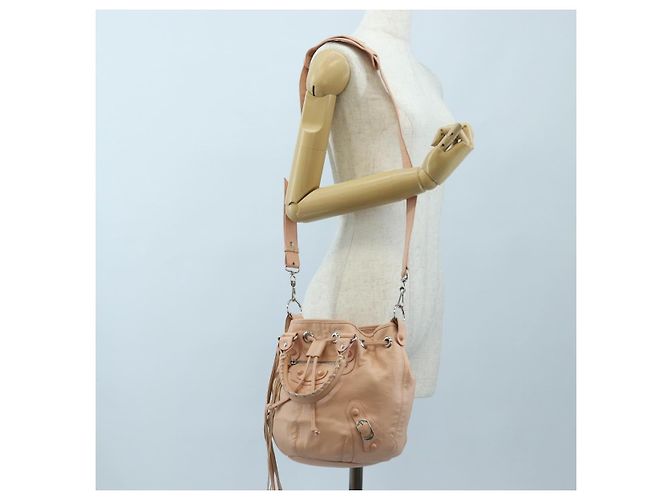 Borsa BALENCIAGA Classic Mini Pompon in pelle 2way Rosa 246438 Auth 197200V - vista 31