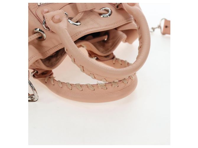 Borsa BALENCIAGA Classic Mini Pompon in pelle 2way Rosa 246438 Auth 197200V - vista 7