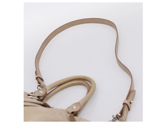 Sac à main Miu Miu en cuir 2way Beige Silver Auth yk20829M - vue 14