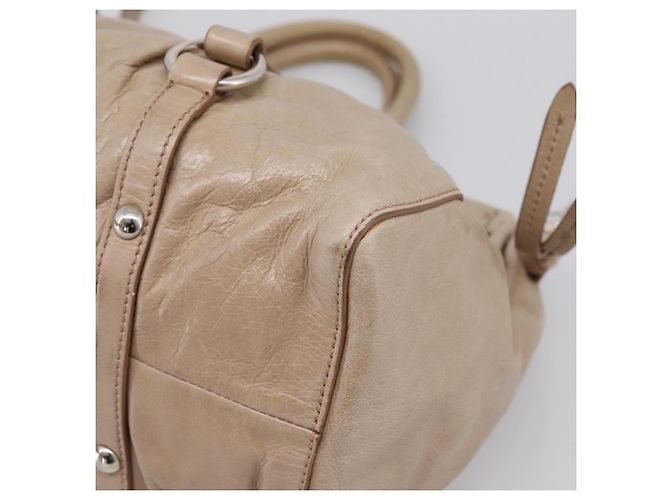 Sac à main Miu Miu en cuir 2way Beige Silver Auth yk20829M - vue 15