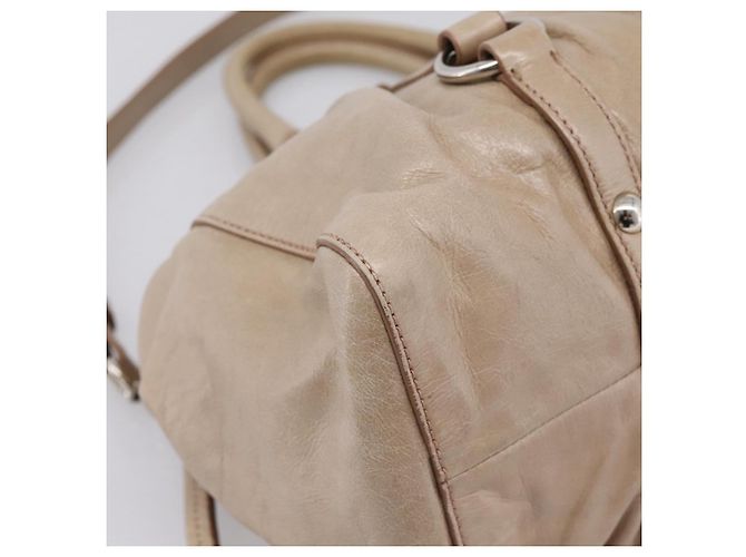 Sac à main Miu Miu en cuir 2way Beige Silver Auth yk20829M - vue 16