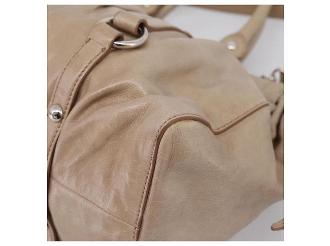 Sac à main Miu Miu en cuir 2way Beige Silver Auth yk20829M - vue 17