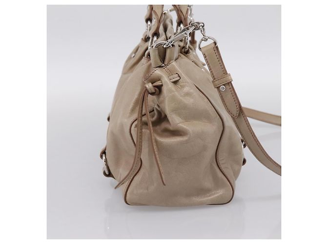 Sac à main Miu Miu en cuir 2way Beige Silver Auth yk20829M - vue 3