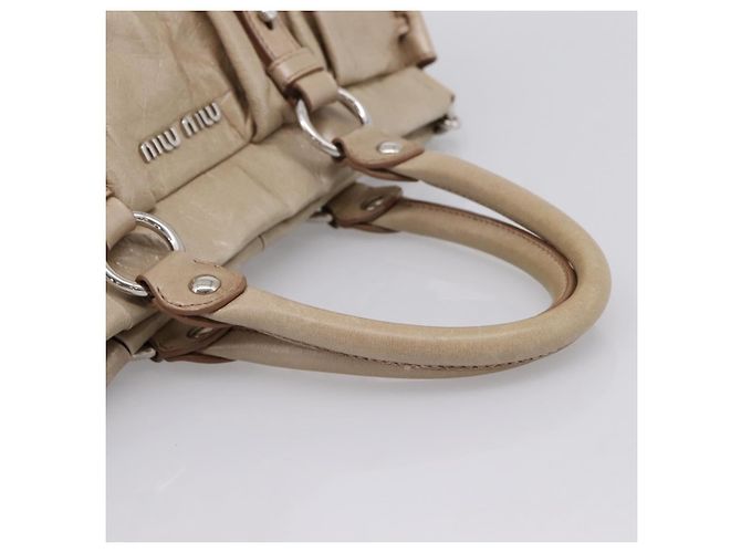 Sac à main Miu Miu en cuir 2way Beige Silver Auth yk20829M - vue 7
