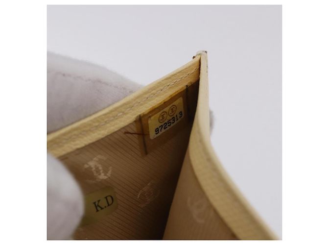 CHANEL Langbeutel aus Leder Elfenbein Gold CC Auth 199695A Golden Roh - Ansicht 11