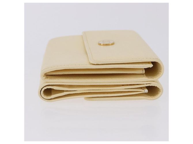 CHANEL Langbeutel aus Leder Elfenbein Gold CC Auth 199695A Golden Roh - Ansicht 4