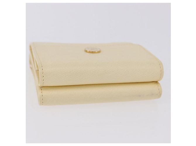 CHANEL Langbeutel aus Leder Elfenbein Gold CC Auth 199695A Golden Roh - Ansicht 6