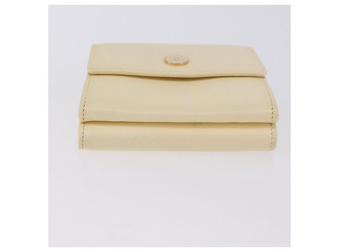 CHANEL Langbeutel aus Leder Elfenbein Gold CC Auth 199695A Golden Roh - Ansicht 7