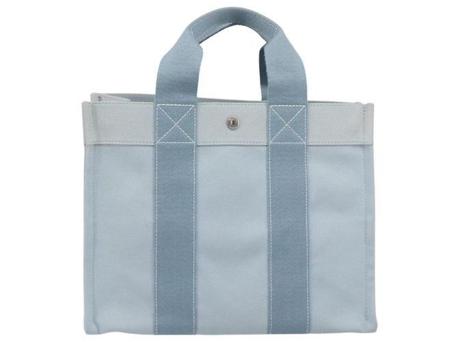 Hermès HERMES Bora Bora PM Handtasche Canvas Hellblau Silber Auth 196916A - Ansicht 13
