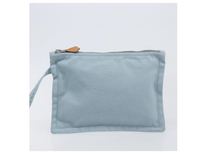 Hermès HERMES Bora Bora PM Handtasche Canvas Hellblau Silber Auth 196916A - Ansicht 20