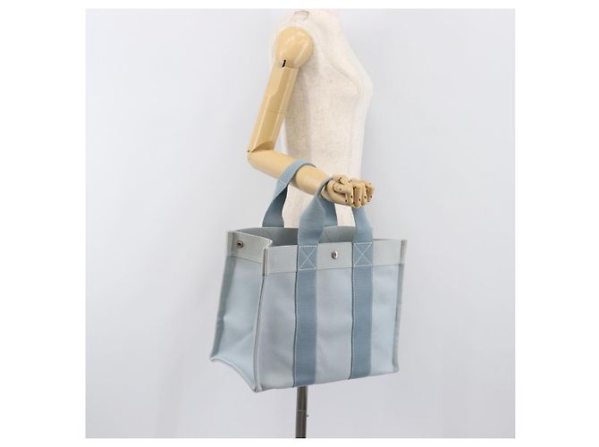 Hermès HERMES Bora Bora PM Handtasche Canvas Hellblau Silber Auth 196916A - Ansicht 23