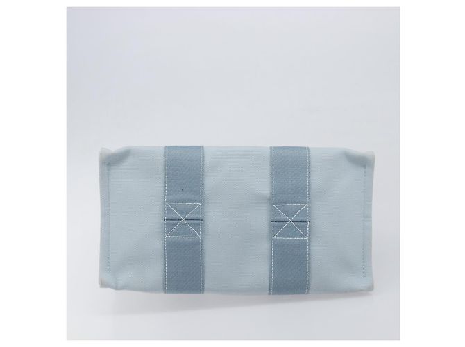 Hermès HERMES Bora Bora PM Handtasche Canvas Hellblau Silber Auth 196916A - Ansicht 5