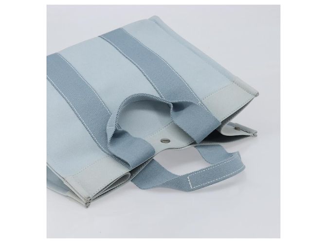 Hermès HERMES Bora Bora PM Handtasche Canvas Hellblau Silber Auth 196916A - Ansicht 6