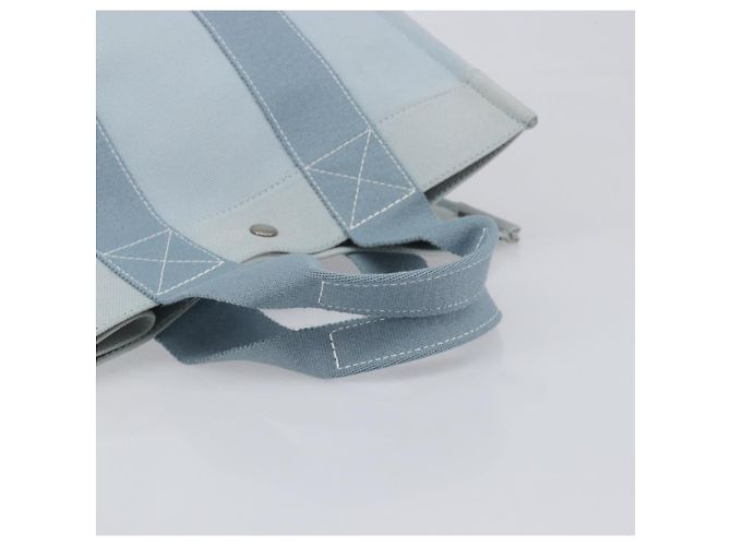 Hermès HERMES Bora Bora PM Handtasche Canvas Hellblau Silber Auth 196916A - Ansicht 7