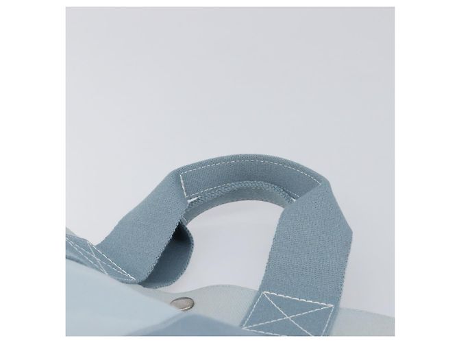 Hermès HERMES Bora Bora PM Handtasche Canvas Hellblau Silber Auth 196916A - Ansicht 8