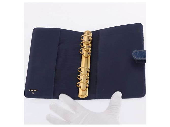 Copertina Agenda CHANEL COCO Mark Denim Blu CC Oro Auth SW2693SAM D'oro - vista 7
