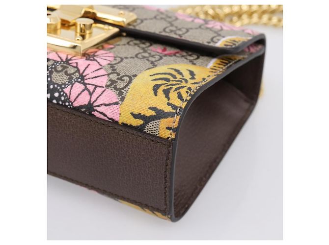 Borsa a tracolla GUCCI GG Supreme Chain PVC Beige Gold 409487 Auth 199195SAM D'oro - vista 15