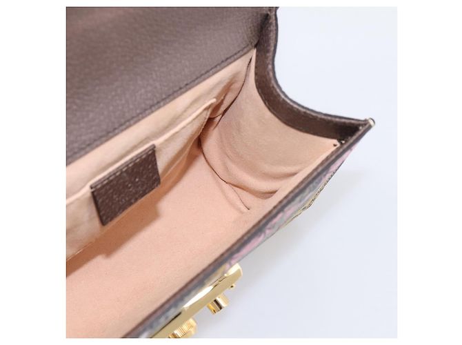 Borsa a tracolla GUCCI GG Supreme Chain PVC Beige Gold 409487 Auth 199195SAM D'oro - vista 21