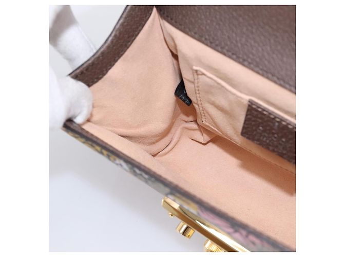 Borsa a tracolla GUCCI GG Supreme Chain PVC Beige Gold 409487 Auth 199195SAM D'oro - vista 22