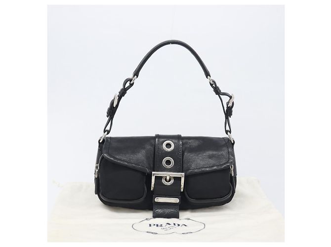 Borsa a mano PRADA Nylon Black Silver Auth yk20793V Nero Argento - vista 12