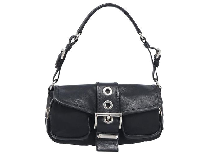 Borsa a mano PRADA Nylon Black Silver Auth yk20793V Nero Argento - vista 13