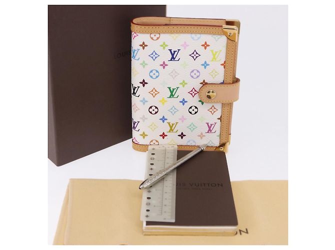LOUIS VUITTON Monogram Multicolor Agenda PM Planner White R20896 Auth 200261SAV Bianco - vista 12