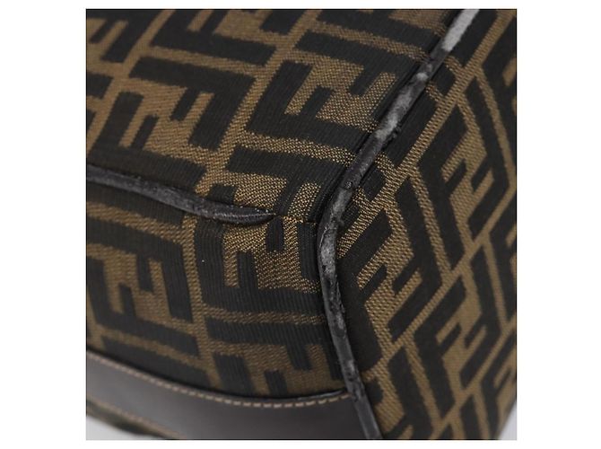 Borsa a mano Vanity FENDI Zucca Canvas Nero e Marrone Auth mr2833 - vista 16
