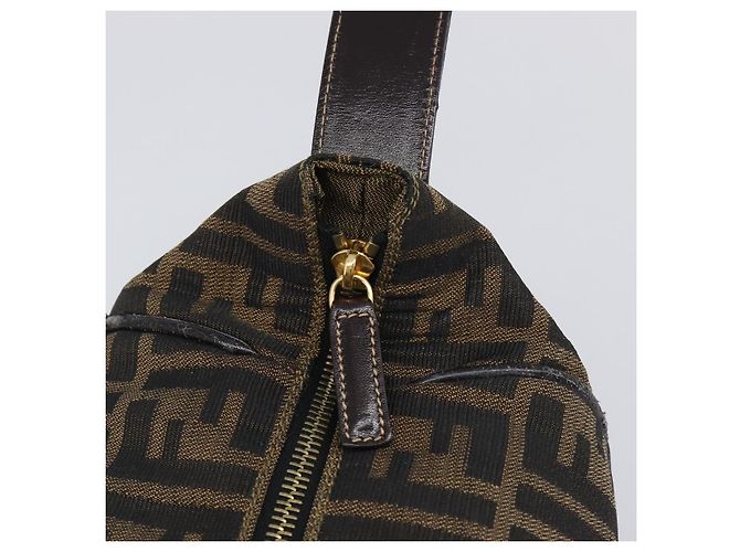 Borsa a mano Vanity FENDI Zucca Canvas Nero e Marrone Auth mr2833 - vista 18
