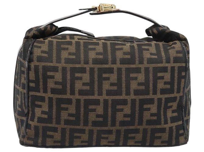 Borsa a mano Vanity FENDI Zucca Canvas Nero e Marrone Auth mr2833 - vista 2