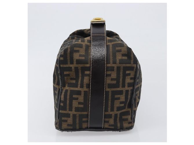 Borsa a mano Vanity FENDI Zucca Canvas Nero e Marrone Auth mr2833 - vista 3