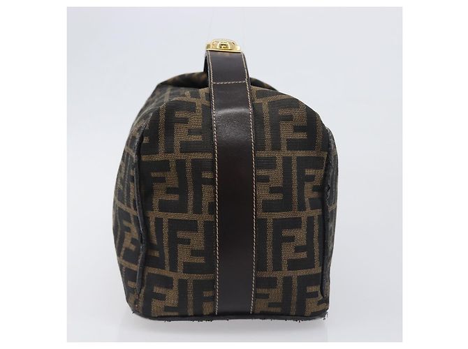 Borsa a mano Vanity FENDI Zucca Canvas Nero e Marrone Auth mr2833 - vista 4
