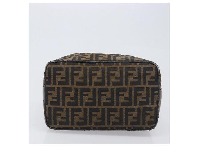Borsa a mano Vanity FENDI Zucca Canvas Nero e Marrone Auth mr2833 - vista 5