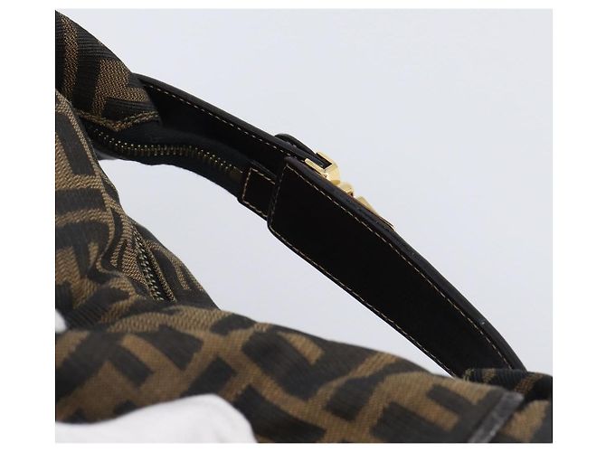 Borsa a mano Vanity FENDI Zucca Canvas Nero e Marrone Auth mr2833 - vista 7