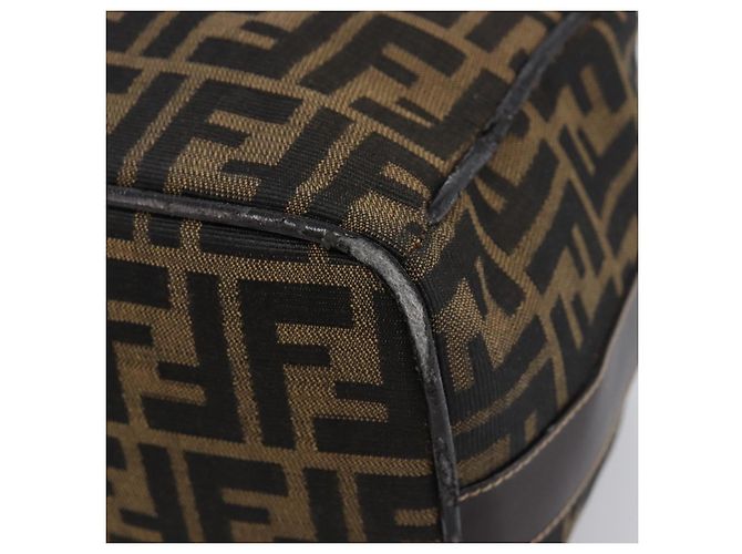 Borsa a mano Vanity FENDI Zucca Canvas Nero e Marrone Auth mr2833 - vista 8