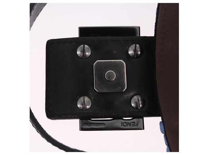 Borsa a tracolla FENDI Mamma Baguette Canvas Sequin Black Auth 197205SM Nero - vista 21
