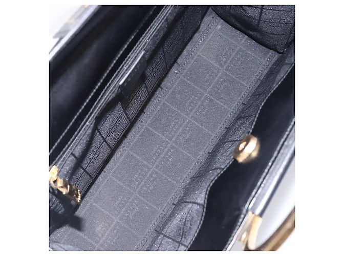 Céline Borsa a mano CELINE in pelle 2way Nero Oro Auth 197456A D'oro - vista 11