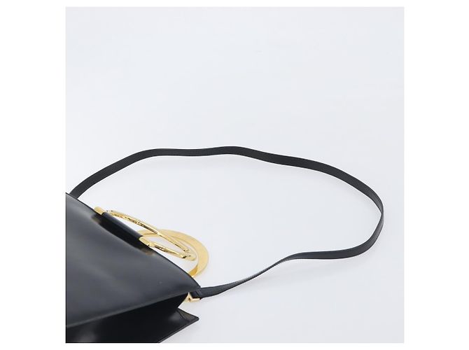 Céline Borsa a mano CELINE in pelle 2way Nero Oro Auth 197456A D'oro - vista 14