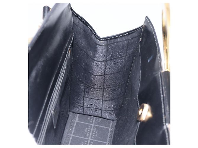 Céline Borsa a mano CELINE in pelle 2way Nero Oro Auth 197456A D'oro - vista 20