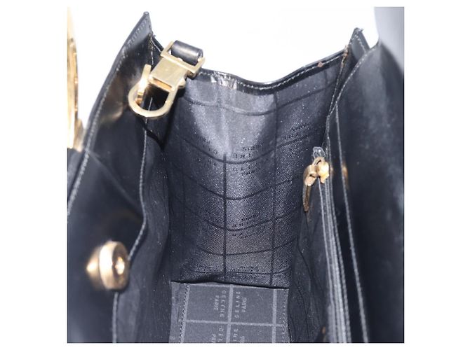 Céline Borsa a mano CELINE in pelle 2way Nero Oro Auth 197456A D'oro - vista 21