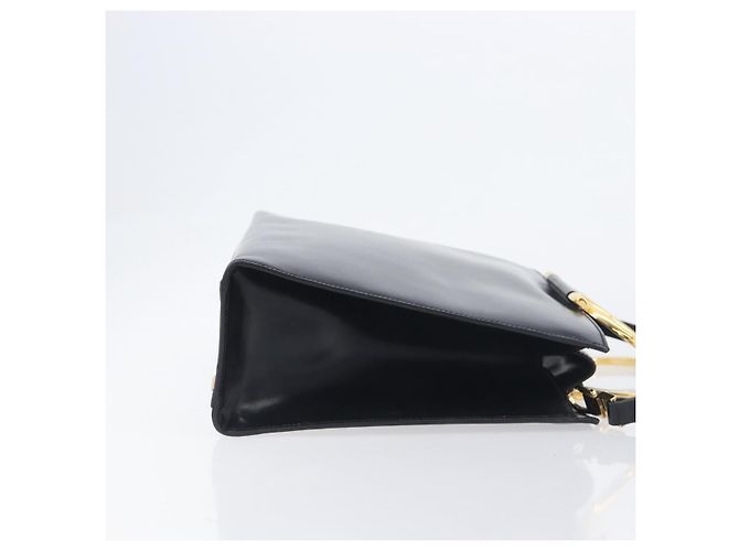 Céline Borsa a mano CELINE in pelle 2way Nero Oro Auth 197456A D'oro - vista 3