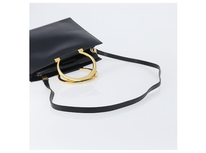 Céline Borsa a mano CELINE in pelle 2way Nero Oro Auth 197456A D'oro - vista 9