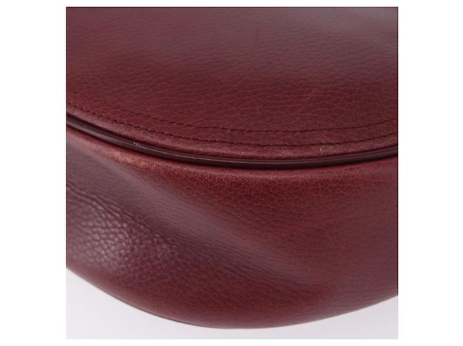Bolso de hombro CARTIER Must Line de cuero Bordeaux Gold Auth ka5921 Dorado Burdeos - vista 14